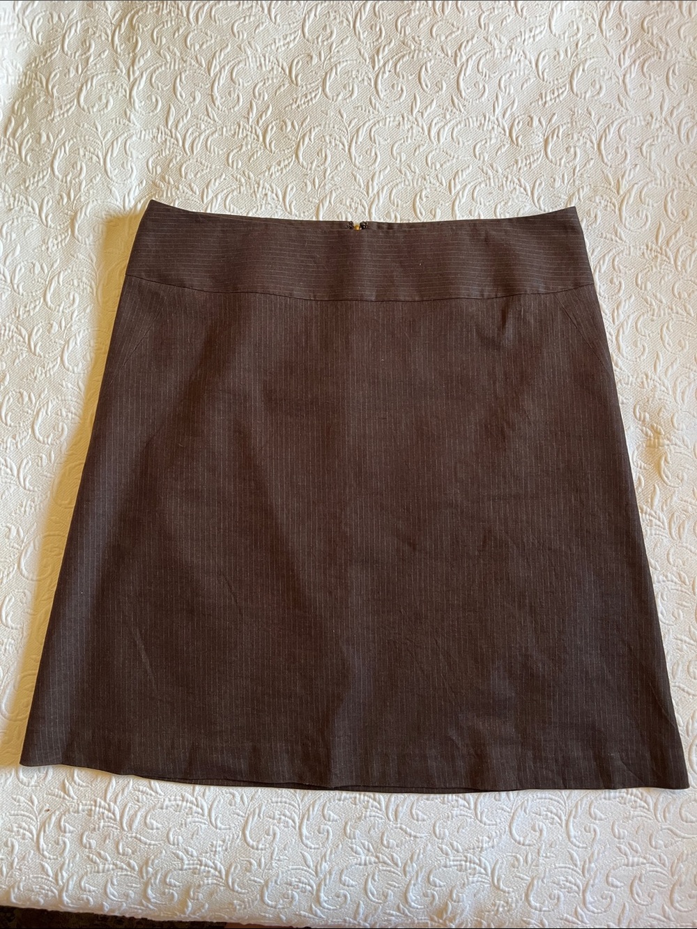 Banana Republic Brown Pinstripe A-Line Linen Skirt